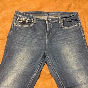 Grace Women's Dark Blue Straight Leg Jeans